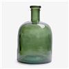 THE GLASS COMPANY Bottiglia di vetro riciclata a tinta unita - Caraffa di vetro artigianale Decorazione domestica in stile mediterraneo, Vaso (Verde Oliva)