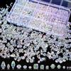 Vesavifaka 1500 Pezzi Perline di Vetro Cristallo per Braccialetti - 12 Stili Bicono, Rondelle, Cubo, Goccia & distanziatori da 3mm, creazione di Gioielli con Scatola di conservazione (4/6/8mm)