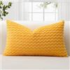 JOTOM Federe per Cuscino in Velluto a Coste Morbido 40x60 cm Federe per Cuscino con Texture a Bolle 3D per Divano, Camera da Letto, Decorazione della Casa (Giallo)