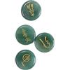 Durlo 4 pietre Reiki in avventurina verde con simboli Usui incisi, pietre per chakra lucidate per la meditazione, 25 mm
