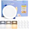 Heromind Set di 12 Faretti Led da Incasso per Cartongesso | Dimmerabili 7W | Tripla Temperatura Colore 3000K/4500K/6000K | Foro 79-92 mm | IP44 Bagno & Casa