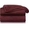 Blumtal Coperta in pile, 220 x 240, colore rosso scuro, certificato Oeko-TEX®, plaid per divano, plaid coccooning, coperta in pile spessa, soffice e calda, di alta qualità