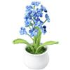 Magicherry Fiori fatti a mano all'uncinetto finiti a maglia non ti scordar di me artificiali, 22 cm, non ti scordar di me, piccoli fiori in vaso per auto, cruscotto, casa, ufficio, tavolo, decorazione