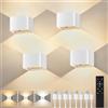VIWAVE Applique da Parete Interno Ricaricabili con Sensore, Bianco, Set 4