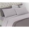 Riad Arredo Set Completo Letto in Flanella 100% Caldo Cotone Antipalline - Completo Lenzuola Morbide - Made In Italy (Pois Beige, Matrimoniale)