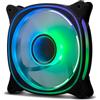 NOX XTREME PRODUCTS Hummer V-FAN - Ventola per case PC da 120 mm, Infinity Mirror ARGB, 9 pale traslucide, cuscinetti idraulici, angoli in gomma, nero