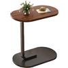 lcvtos Tavolino Laterale a Forma di C | Tavolino da Caffè in Legno con Finitura noce, Tavolino Moderno, Tavolino Laterale Versatile per Comodino, Soggiorno e Camera da Letto (Colore noce + cornice nera)