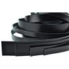 esnado - Cinturino in pelle piatto/striscia di pelle, spessore circa 1,8 mm, larghezza 20 mm, colore: nero