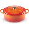 LE CREUSET CASSERUOLA OVALE, GHISA EVOLUTION ARANCIONE FLAME (FIAMMA), M - d 29 cm x 4.7 lt