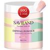 Saviland 60 g di cipria rosa nuda - 2,1 once grande bottiglia di tuffo in polvere French Nail Art Starter manicure, rafforzare la polvere per unghie, set di nail art, senza lampada per unghie