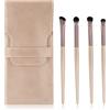 Newellsail Set di 4 Pennelli per il Trucco Degli Occhi Kit di Pennelli per Ombretto Professionali con Borsa in PU Set di Pennelli per Gli Occhi per Sfumare Ombretti, Eyeliner