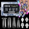 JSRQT 288 Pezzi Nail System Dual Nail Form, Sistema per Unghie Strumenti,Acrilico Tips Allungamento Unghie Finte Artificiali,Capsule per Unghie,4 Stili 12 Taglie Scala