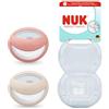 NUK Perfect Match - Ciuccio per bambini, 0-6 mesi, adatto all'allattamento al seno, succhietti ortodontici, accettazione del 95% del bambino, rosso e beige, 2 pezzi