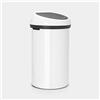 Brabantia Pattumiera, Stainless Steel, White/White Lid, 60L