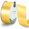 Vaessen Creative Nastro di Raso Oro Giallo - Nastro Colorati 20 m x 38 mm per il Fai-da-te - Decorazioni Matrimonio - per Regali e Segnalibri