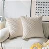 K KEVIN TEXTILE Kevin Textile - Set di 2 federe decorative in velluto a coste a righe per divano, 45,7 x 45,7 cm, colore: crema