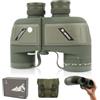 BOSTRON Binocolo Marino 10x50 per Adulti, Impermeabile IPX7 | Prisma BAK4 Lenti FMC, Binocolo Militare Professionale con Telemetro per la Navigazione Birdwatching Caccia - Green