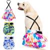 Avont 3 Pezzi Pannolini Cane Femmina Riutilizzabili con Cinghie (Pannolini che non cadere), Mutandine Cane Femmina Calore Altamente -XL Rosa/Blu/Verde