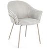 Bizzotto Sedia con braccioli Cassidy warm-grigio chiaro