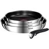 Tefal Ingenio Unlimited On - Set di padelle da 28 cm + 3 casseruole da 16/18/20 cm + 3 coperchi + Manico Rimovibile, Adatto a induzione, antiaderenti, Thermo-Signal, Senza PFOA, Lavabile in