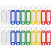 Uniclife 20 Etichette per Chiavi, 5 Colori Diversi con Anelli Split, Identificatori in Plastica per Portachiavi, Dimensioni 5,8 cm x 2 cm