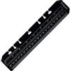 T&F Righello diario A5, misura righello Notepad segnalibro righello PVC per A5 fori per raccoglitore, cartelline in plastica, nero