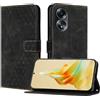 OKZone Cover per OPPO A58 4G,Custodia a Libro in Pelle Protettiva Folio Portafoglio con Chiusura Magnetica e Slot per Carte Wallet Case Flip Cover(Nero)