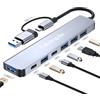 Oblinple Hub USB 3.0 7 in 2, Adattatore Type C Multiporta con USB 3.0 2.0 Tipo C Porte Docking Station Multi per MacBook Air Pro iPad (7 in 2)