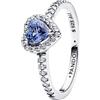 PANDORA Anello in Argento Sterling con Cornflower Blue Crystal And Clear Cubic Zirconia