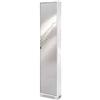 Sarmog Armadio scarpiera bianco lucido con anta a specchio, 43x190x18 cm