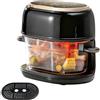 TECKZOON Friggitrice ad Aria 5 L, Cestello in Vetro Lavabile in Lavastoviglie, Finestra di Controllo & Touchscreen, 8 Programmi Intelligenti, Timer 1-120 min, Prenotazione 24 h, Senza BPA & PFOA
