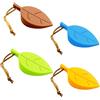 MHYMX Cuneo in gomma Turchia, 4 pezzi, fermaporta pavimento in gomma, a forma di foglia, con cuneo in gomma antiscivolo, divertente per porta del balcone, studio, cameretta dei bambini, blu, verde, giallo,