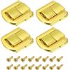 QUARKZMAN 4pz Blocco Chiusura a Levetta 0,98 x 0,79 (LxW) Lega Zinco Fermaglio Chiusura Chiavistello Fibbia per Scatola Gioielli Legno Custodia Porta Attrezzi Oro