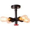 iDEGU 4 Luci Plafoniera Vintage Lampada da Soffitto Stile Tubo Industriale Lampadario per Soggiorno Camera da Letto Cucina (Nero)