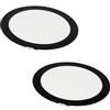 JANDEI - Confezione 2x downlight LED rotondo da 18W, incasso, 1440 Lum, interno IP20, cornice con finitura nera, foro Ø 200-Ø 205 mm, extra piatto 13 mm, trasformatore incluso (Bianco neutro 4200k)
