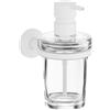 Inda Dispenser sapone a parete One bianco opaco/vetro trasparente 250 ml