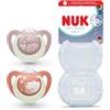 NUK First Choice Classic Night - Ciuccio ortodontico che si illumina al buio, accettazione del 95% del bambino, 18-36 mesi, viola, 2 pezzi