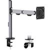 Ibergrif Braccio Monitor Singolo per Schermi da 13 a 32 Pollici, Supporto per Monitor Regolabile in Altezza con C-Clamp e Base a Grommet, Inclinazione, Rotazione e Swivel, VESA 75/100mm, MA002