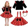AQDJWHM Vestito Minnie Bambina, Minnie Vestito Carnevale 2-4 anni, Costume Minnie Bambina per Feste in Maschera, Carnevale, Costume Halloween (110)
