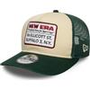 New Era NE Patch 19Twenty Trucker Adjustable Cap NE Logo Beige Verde Taglia: taglia unica