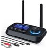 Ainostone 3-in-1 Trasmettitore Ricevitore Bluetooth per 2 Cuffie Adattatore Audio Bluetooth con Cavi Bypass Aux/Ottico/RCA ON/off Automatico LCD Display Controllo Volume per TV Stereo Casa PC