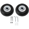 Tissting 2 Pezzi Ruote per Valigie 54 x 18mm Universali Gomma Ruote per Trolley Doppio Cuscinetto Rotelle di Ricambio Bagagli per Trolley Carrello Borsa da Viaggio