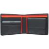 Visconti Portafoglio da uomo in pelle. Collezione Bond M Blocco RFID BD10 Nero/Arancione/Rosso