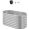 VEVOR Aiuola Rialzata in Metallo per Giardino Balcone da 1200 x 600 x 600 mm, Design a Fondo Aperto, Grande Aiuola Rialzata per la Coltivazione di Ortaggi, Fiori e Piante Grasse, Argento