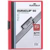 Durable Cartelline A4 con clip in plastica Durable Duraclip trasparente/rosso - dorso 6 mm