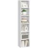 VASAGLE Libreria, Scaffale Libreria a 6 Ripiani, Scaffale Portaoggetti Aperto, 24 x 30,2 x 160,7 cm, per Soggiorno Studio Sala da Pranzo, Bianco Nuvola LBC411W01