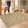 Biscpro Zerbini per Ingresso Interno,60x90cm Tappetino Antiscivolo Lavabile in Lavatrice,Zerbino d'Ingresso Polipropilene Assorbenti per Interno,Ingresso,Esterno,Corridoio,Balcone-Beige