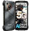 Blackview BL7000 24Go+256Go Telephone Portable Incassable, Double Écran 6.78 FDH+, Téléphone Débloqué 5G, 7500mAh Smartphone Incassable Etanche IP68, 50MP+32MP/Dual 5G/OTG/GPS/NFC (Noir)