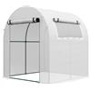 Outsunny Serra portatile con Porta e finestra a rullo e telaio, tiranti e picchetti, copertura plastica 135 g/m², 1,8×1,8×2 m, Bianco | Aosom Italy