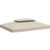 Outsunny Tettuccio di Ricambio per Gazebo da Giardino con Tetto a 2 Livelli, Copertura in Poliestere per Gazebo da 3x4m, Beige
